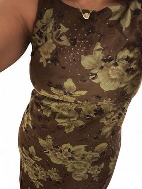Vintage Jessica Howard Brown Floral Dress (Brown & Olive)